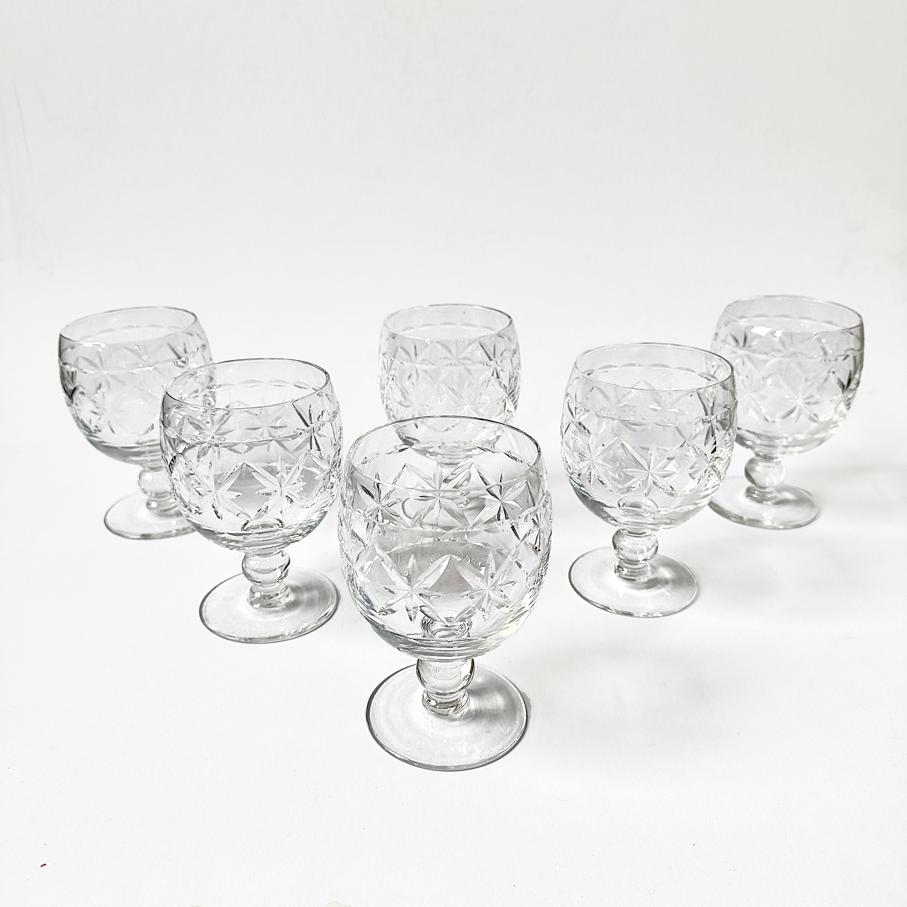 Vintage Webb Corbett Crystal Wine Goblets - Set of 6 (circa 1930 to 1947)