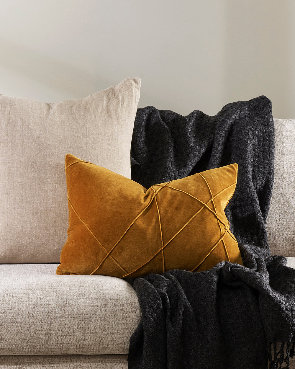 Alba Velvet Cushion - Toffee 35 x 50cm