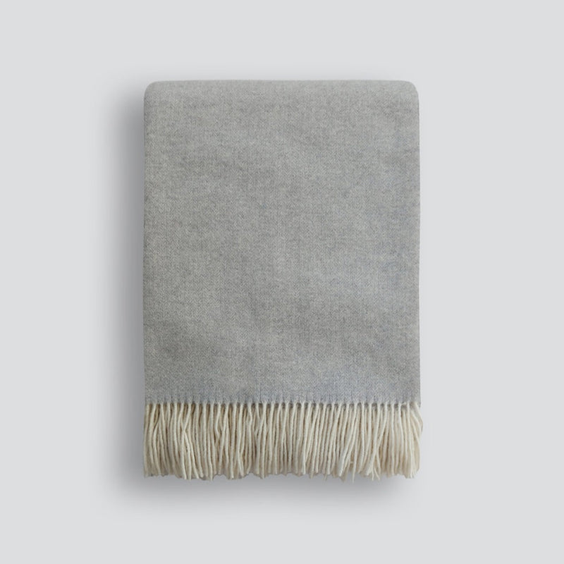 BAYA Bambina Merino Wool & Cashmere Throw - Silver