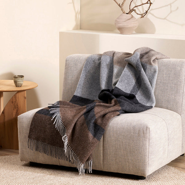 Rodwell and Astor BAYA Brunswick Throw - 100% New Zealand Wool Throw - Bracken