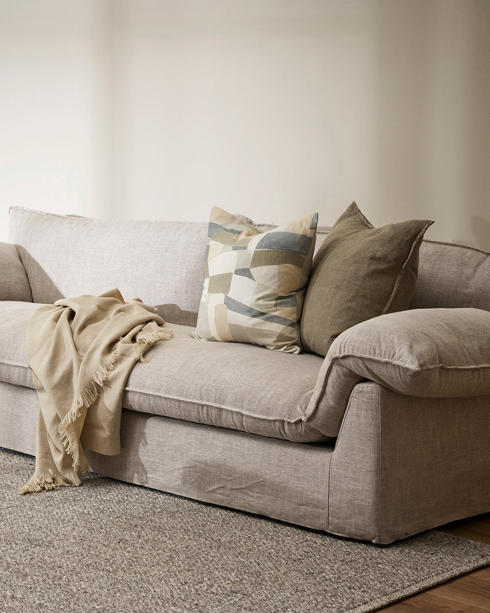BAYA Cassia Cushion - Greige 55 x 55cm