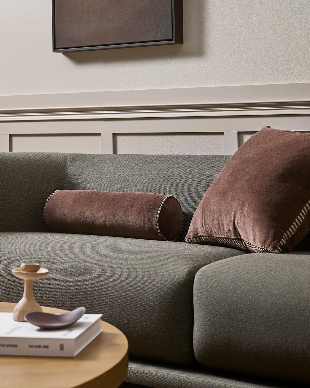 Elliot Bolster Cushion - Chocolate