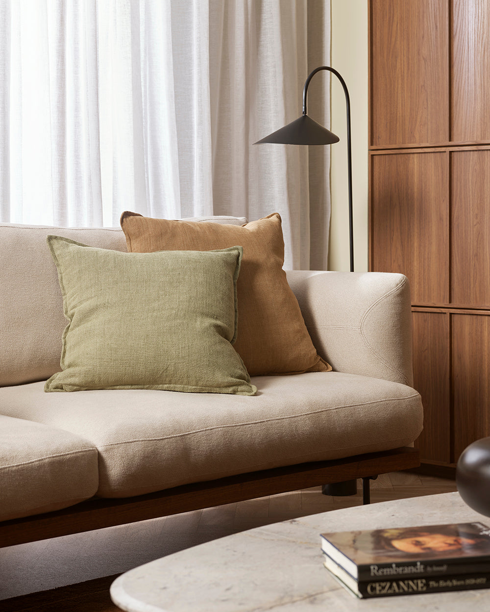 Flaxmill Linen Cushion - Kelp