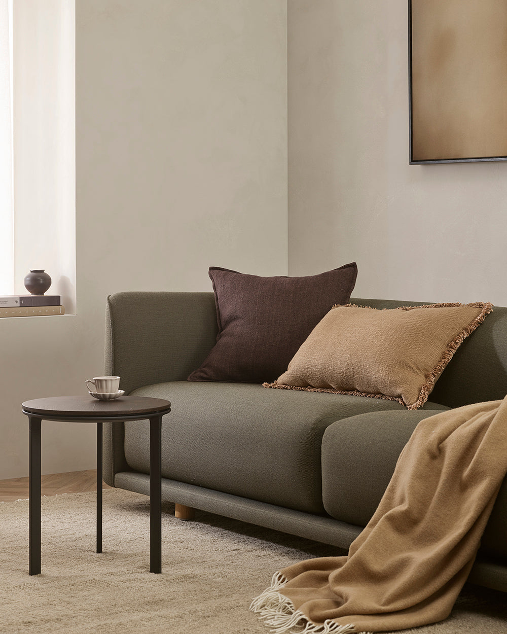 BAYA Flaxmill Linen Cushion - Mahogany