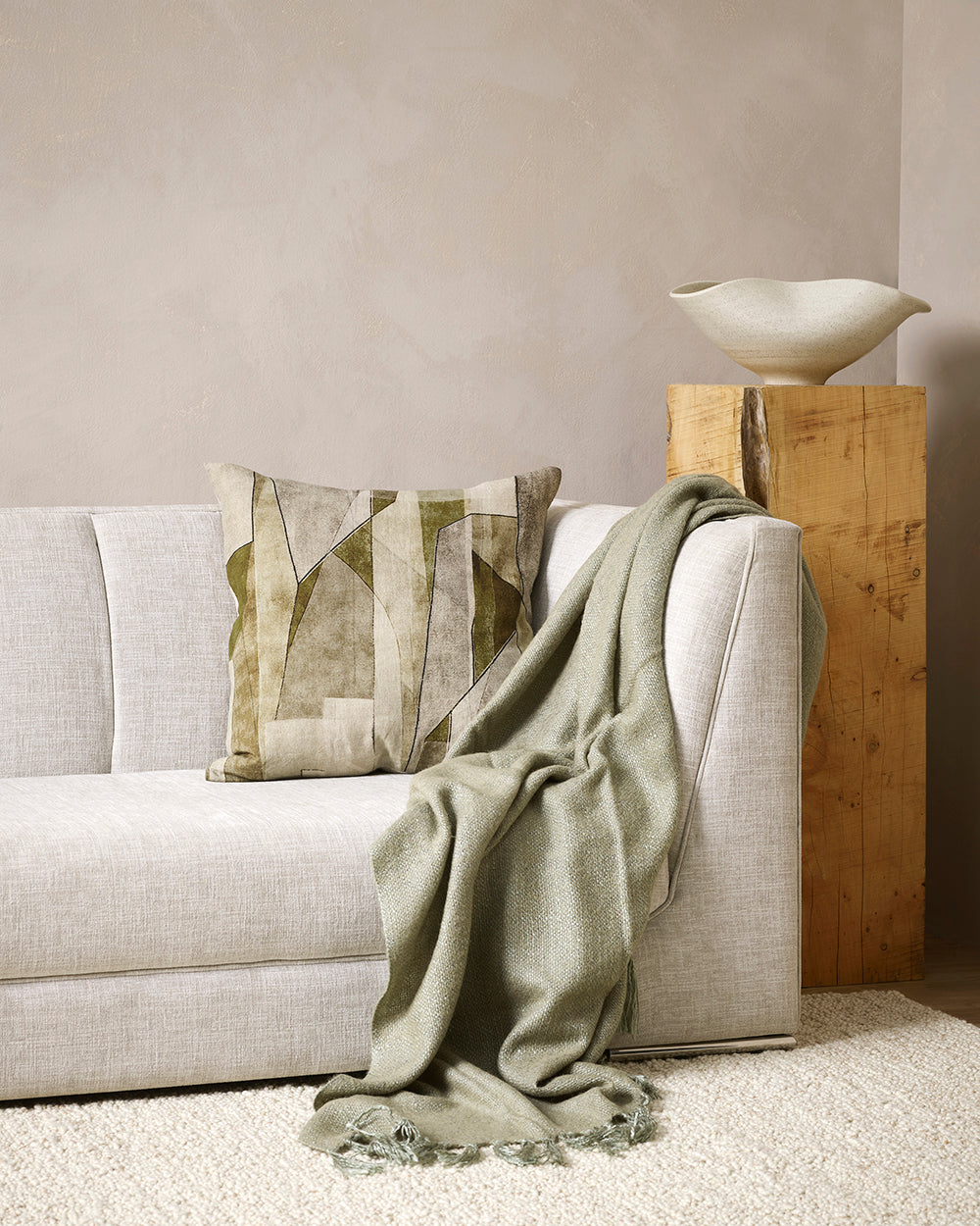 BAYA Grove Cushion - Olive at Rodwell nad Astor