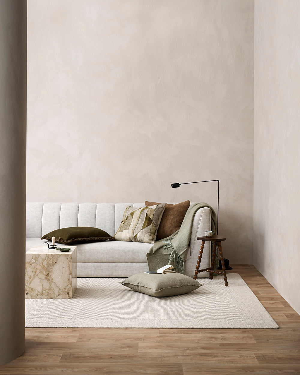 BAYA Grove Cushion - Olive at Rodwell nad Astor