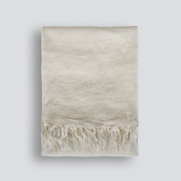 Indira Linen Throw - Almond