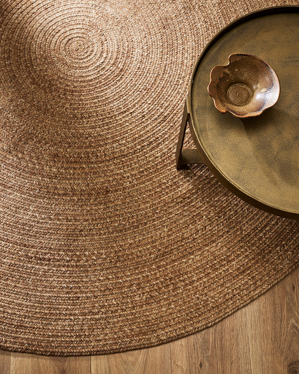 Mornington Indoor Outdoor Round Rug - Teak. Rodwell and Astor