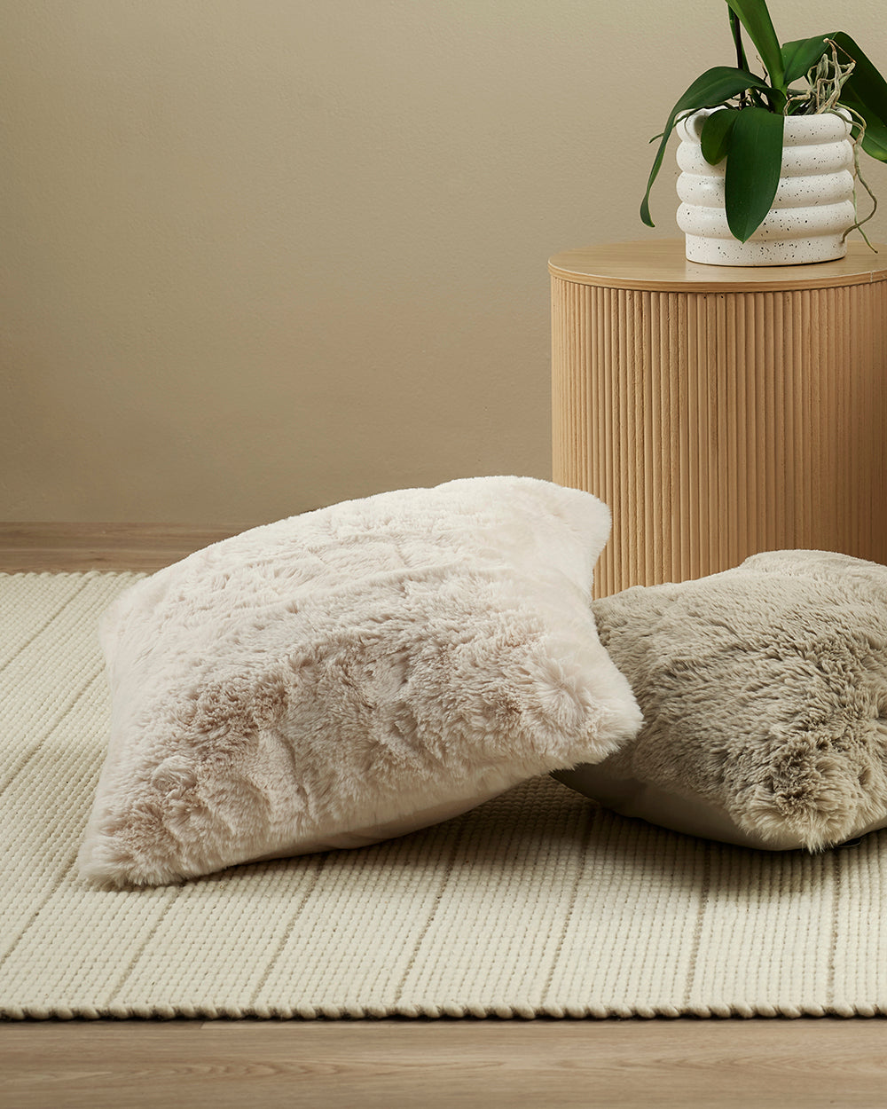 Pelage Faux Fur Cushion - Ivory