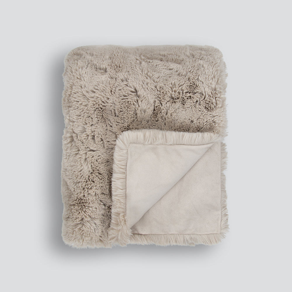 Pelage Faux Fur Throw - Taupe