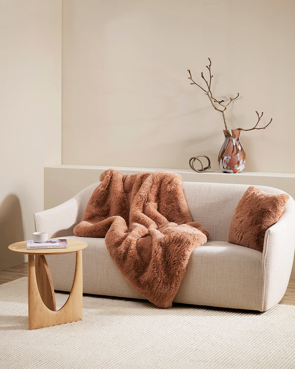 Pele Faux Fur Cushion - Toasted Coconut Rodwell & Astor