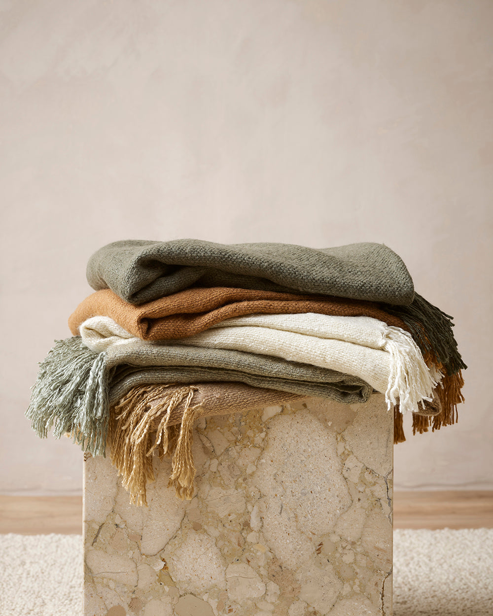 BAYA Richmond Wool Blend Throw - Cinnamon Rodwell and Astor