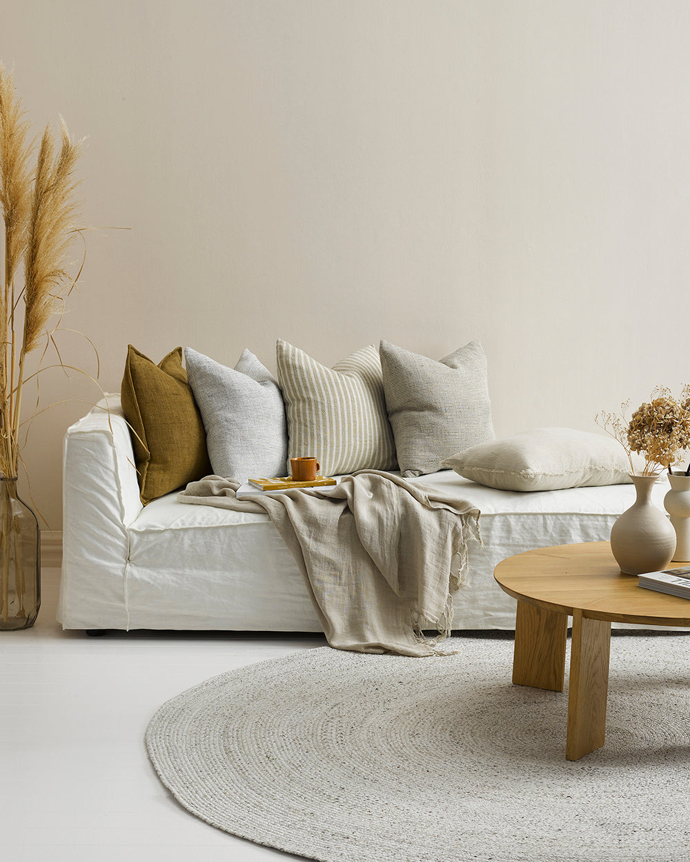 BAYA Sandridge Cushion - Off White/Lead 50 x 50cm