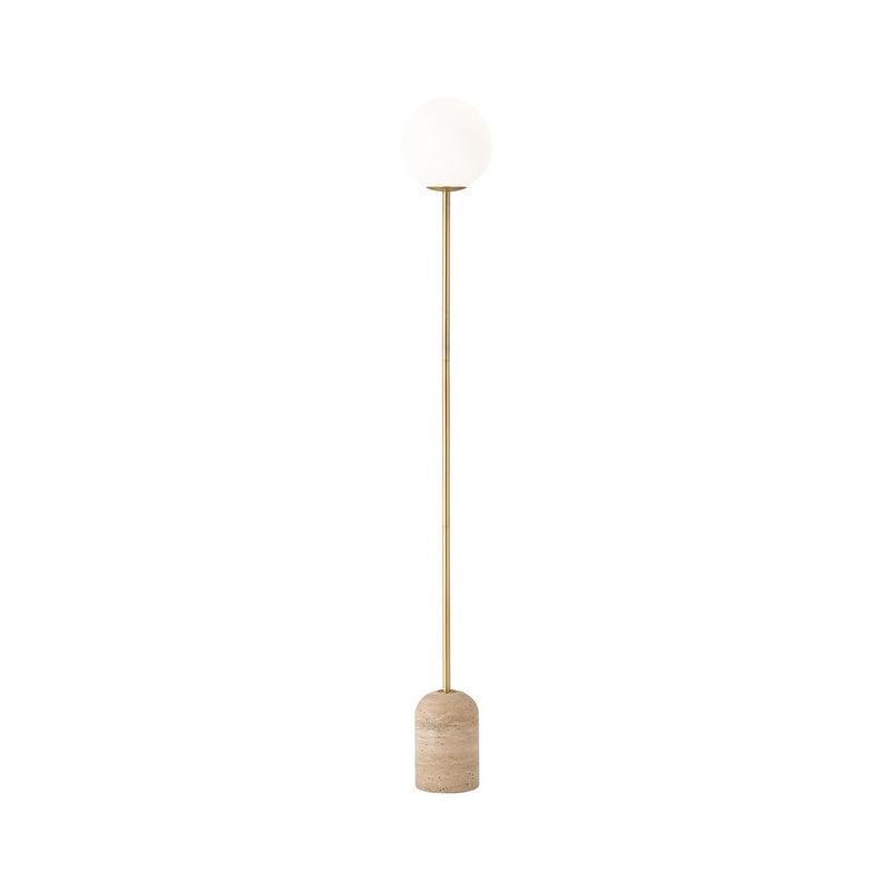 Soren Travertine & Frosted Glass Floor Lamp Rodwell and Astor Modern Eclectic Style