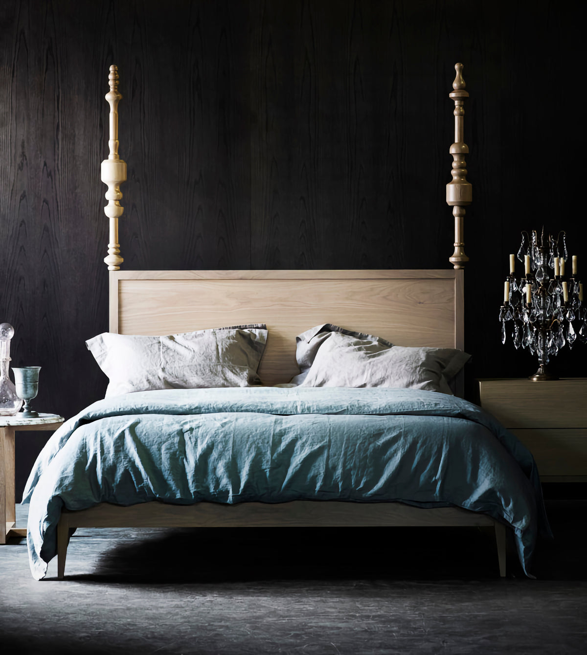 Vintage ZUSTER Sabrina Queen Bed Frame - Blonde Oak