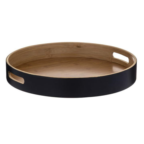 Black Bamboo Tray 40cm Round