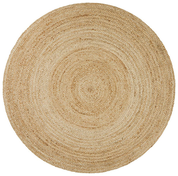 Jai Round Jute Floor Rug - Natural