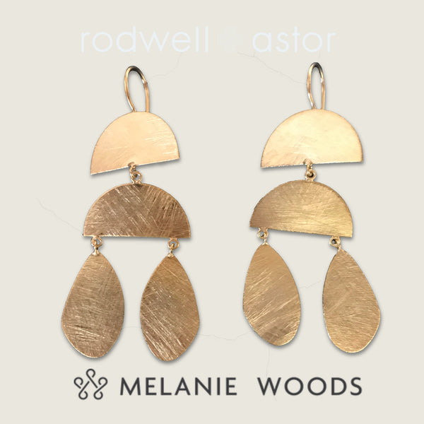 MELANIE WOODS Tiered Half Circle Drop Earrings