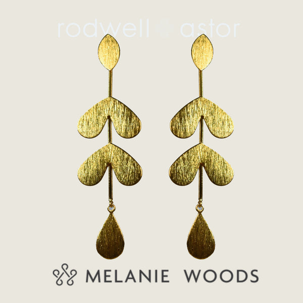 MELANIE WOODS Lavender Drop Earrings - Gold