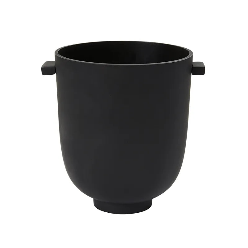 Black Aluminium Ice Bucket With Handles.