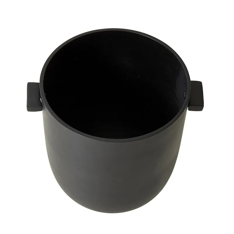 Black Aluminium Ice Bucket With Handles.