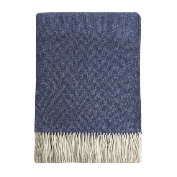 MULBERI Bambina Merino Wool & Cashmere Throw - Agean Blue