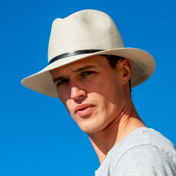 Rodwell and Astor Travaux en Cours - Borsalino Hat - Leather Strap - Off White