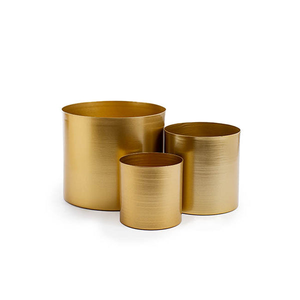 Matt Brass/Gold Metal Planter - Small