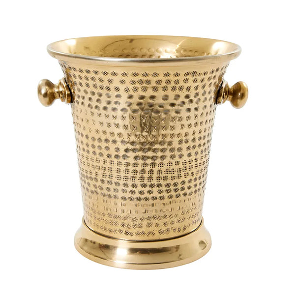 Embossed Champagne Bucket with Brass Finish