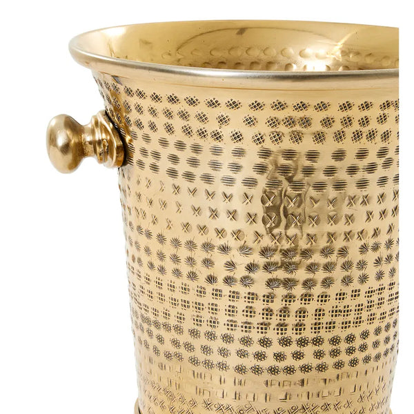 Embossed Champagne Bucket with Brass Finish