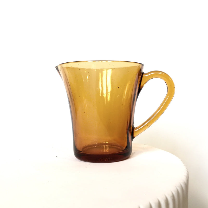 Vintage Duralex Amber Glass Milk Jug - 10oz