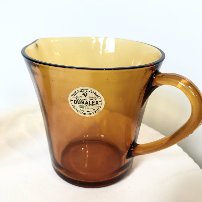 Vintage Duralex Amber Glass Milk Jug - 20oz