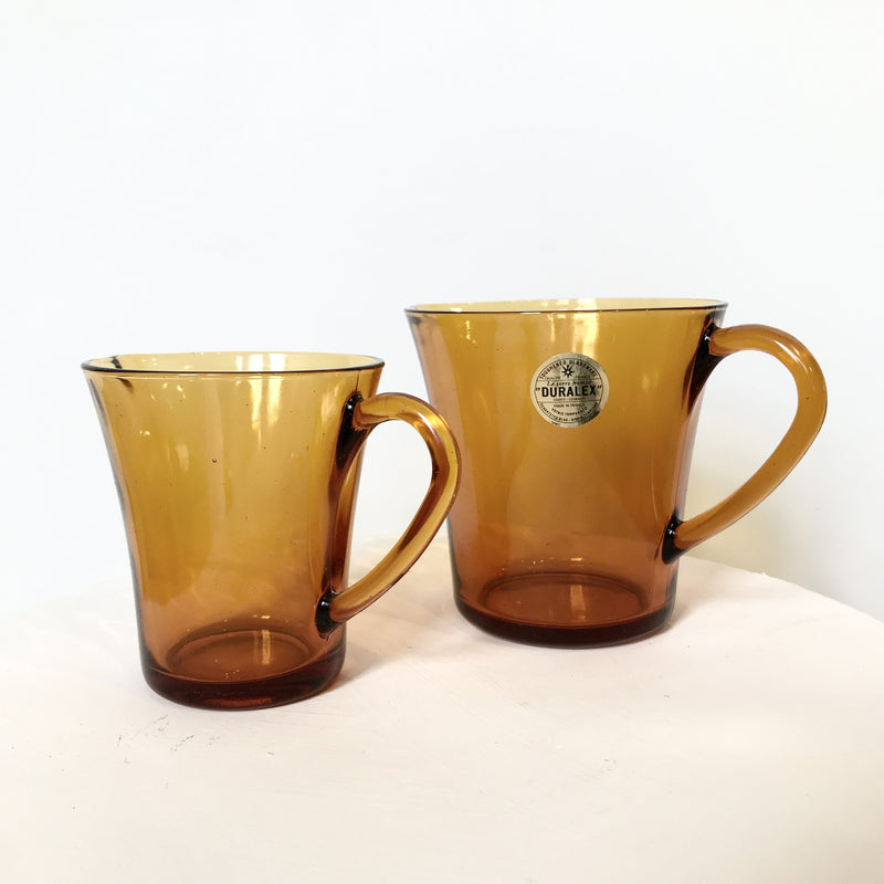 Vintage Duralex Amber Glass Milk Jugs