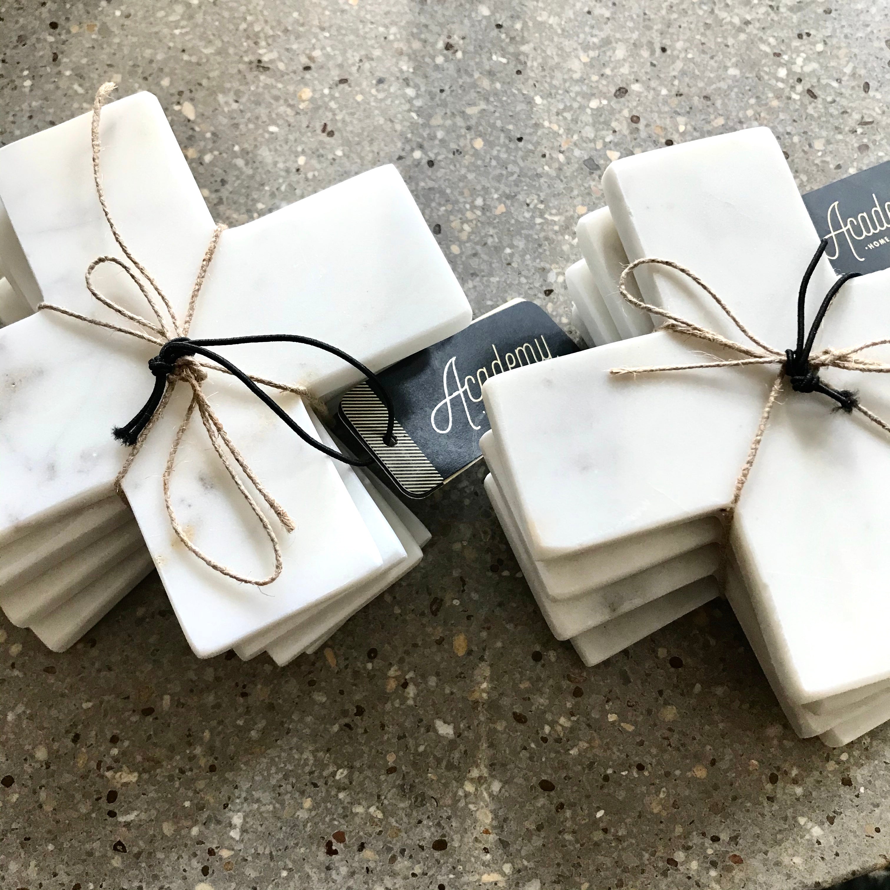 Academy Home Goods Eliot Marble Cross Coaster Set 4