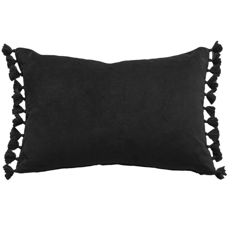 Este Velvet Cushion - Black - 35 x 53cm