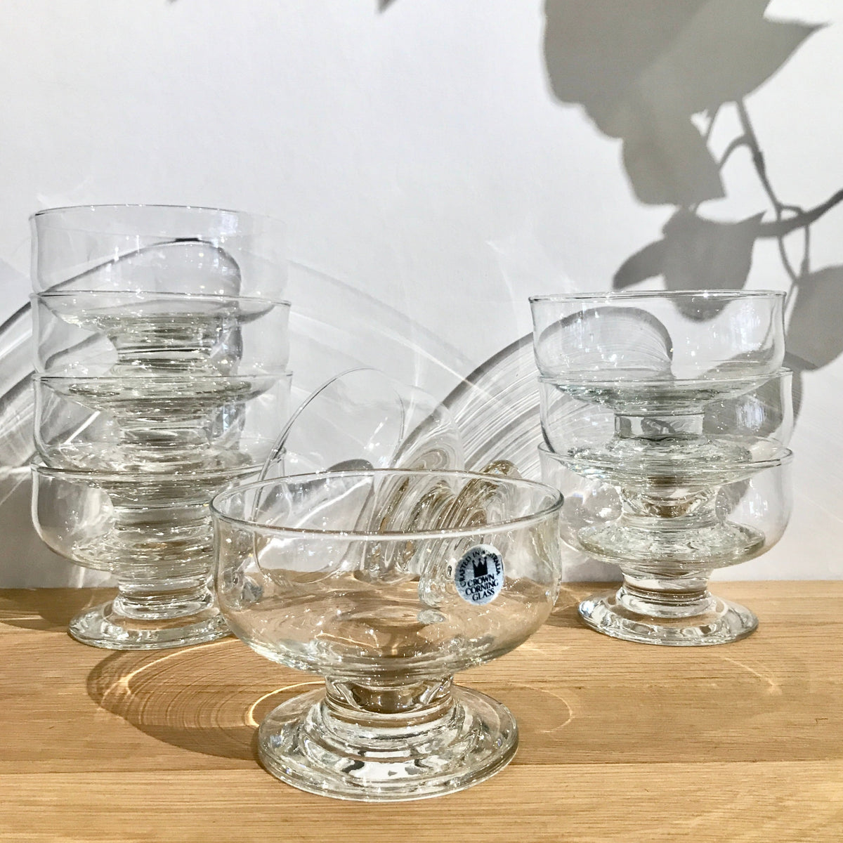 Footed Ware Glass Example Vintage 'Fantasy' Footed Glass Sweet Dish - Set 6