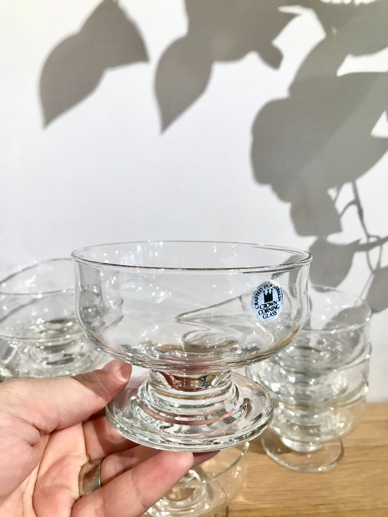 Footed glass on sale dessert bowls