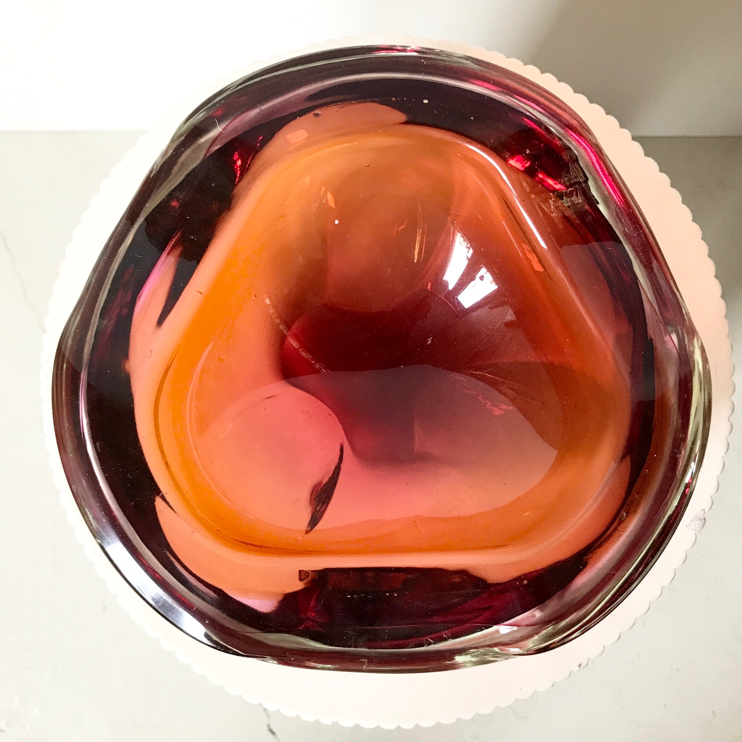 Flavio Poli Seguso Murano Art Glass Geode Bowl
