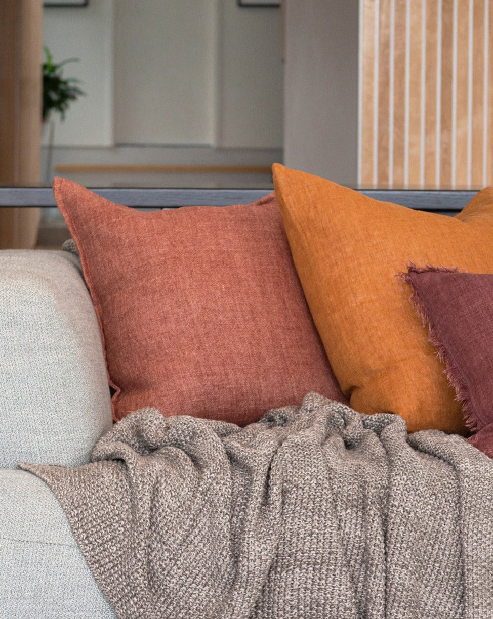 Flaxmill Linen Cushion - Chutney