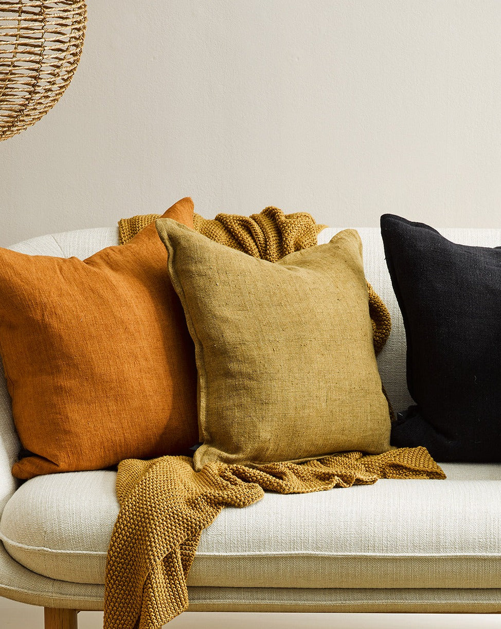Flaxmill Linen Cushion - Fenugreek