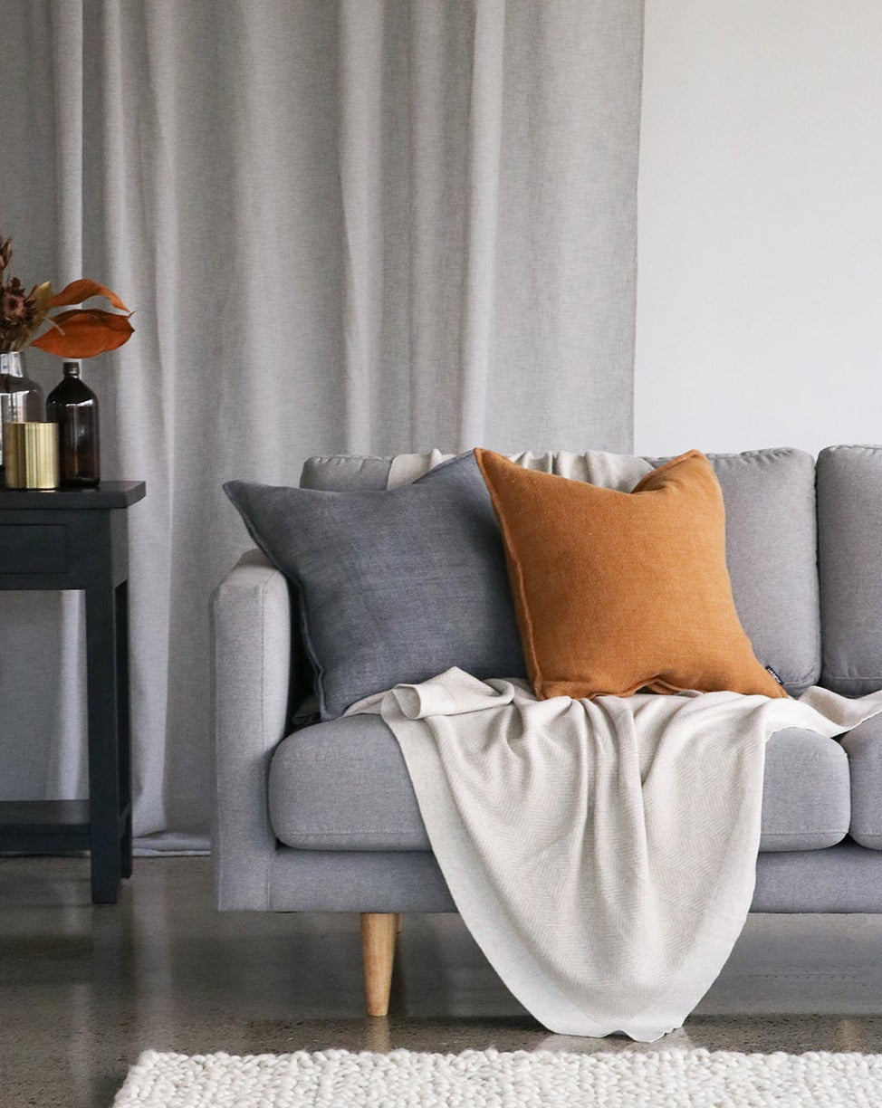 Flaxmill Linen Cushion - Nutmeg