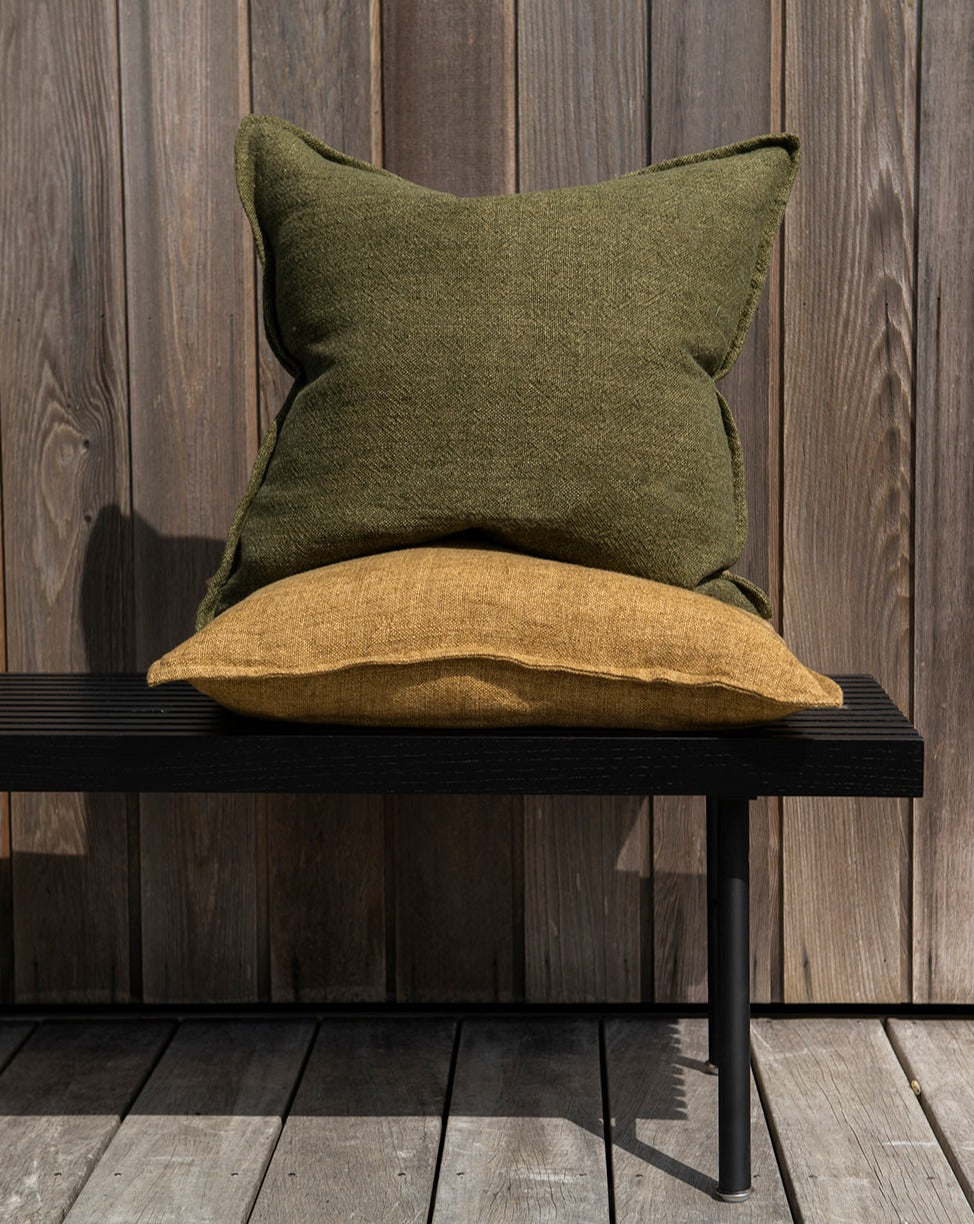 Flaxmill Linen Cushion - Winter Moss