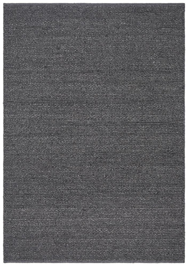 HARVEST  Braided Wool Rug - Charcoal