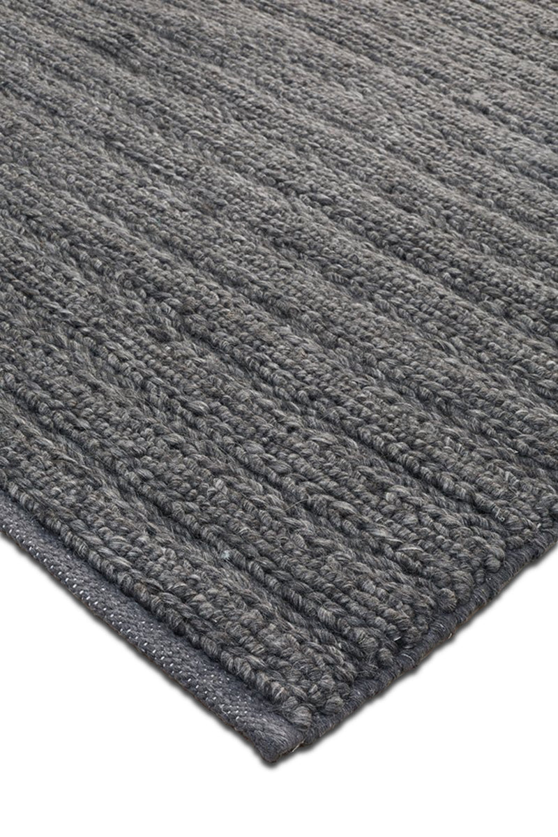 HARVEST  Braided Wool Rug - Charcoal