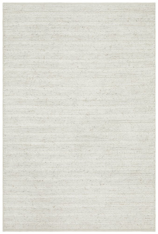 HARVEST  Braided Wool Rug - Ivory