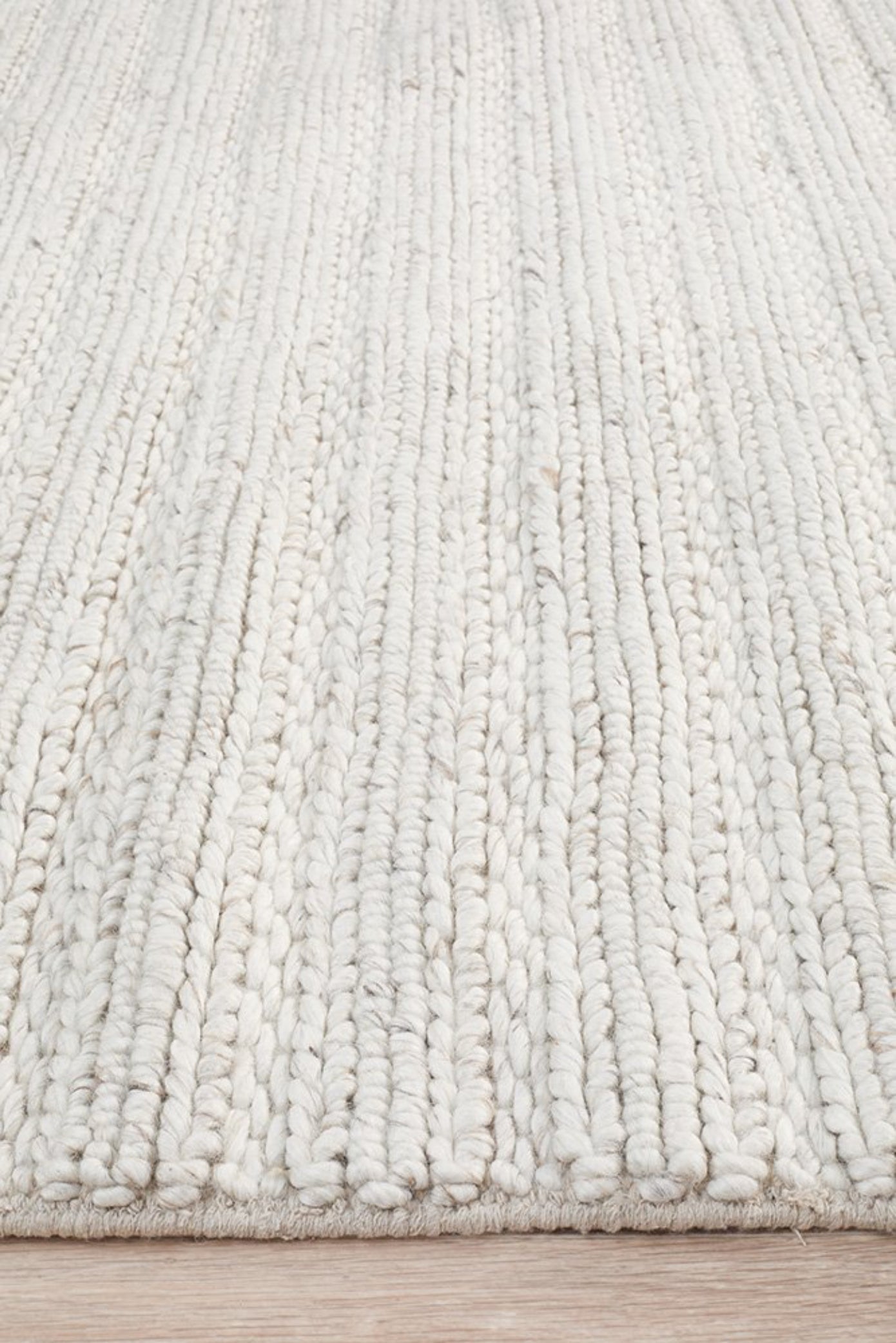 HARVEST  Braided Wool Rug - Ivory