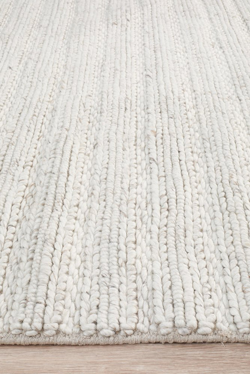 HARVEST  Braided Wool Rug - Ivory
