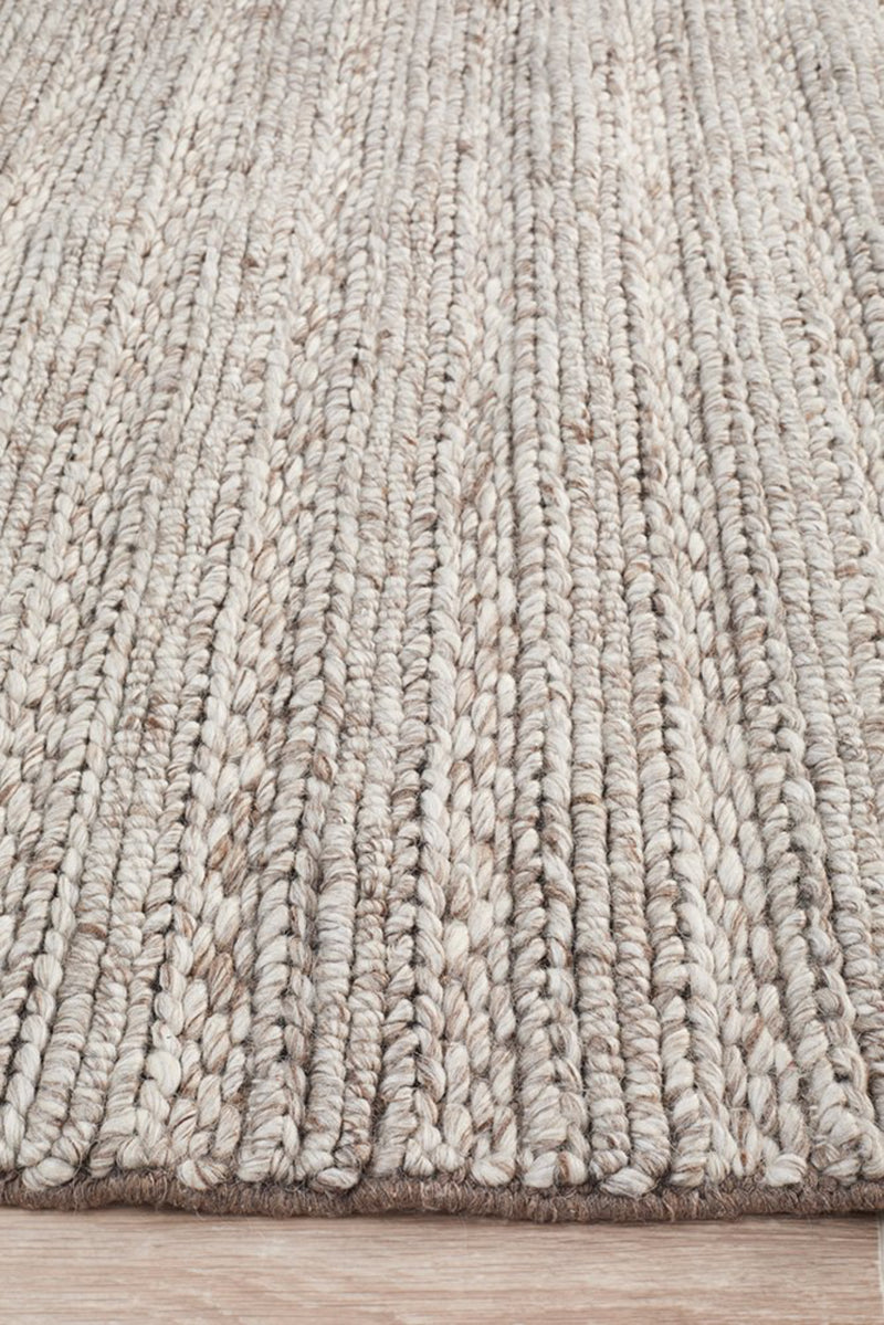 HARVEST  Braided Wool Rug - Natural