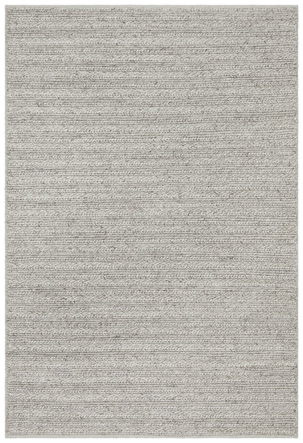 HARVEST  Braided Wool Rug - Silver