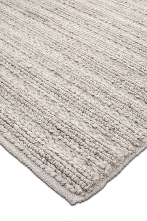 HARVEST  Braided Wool Rug - Silver